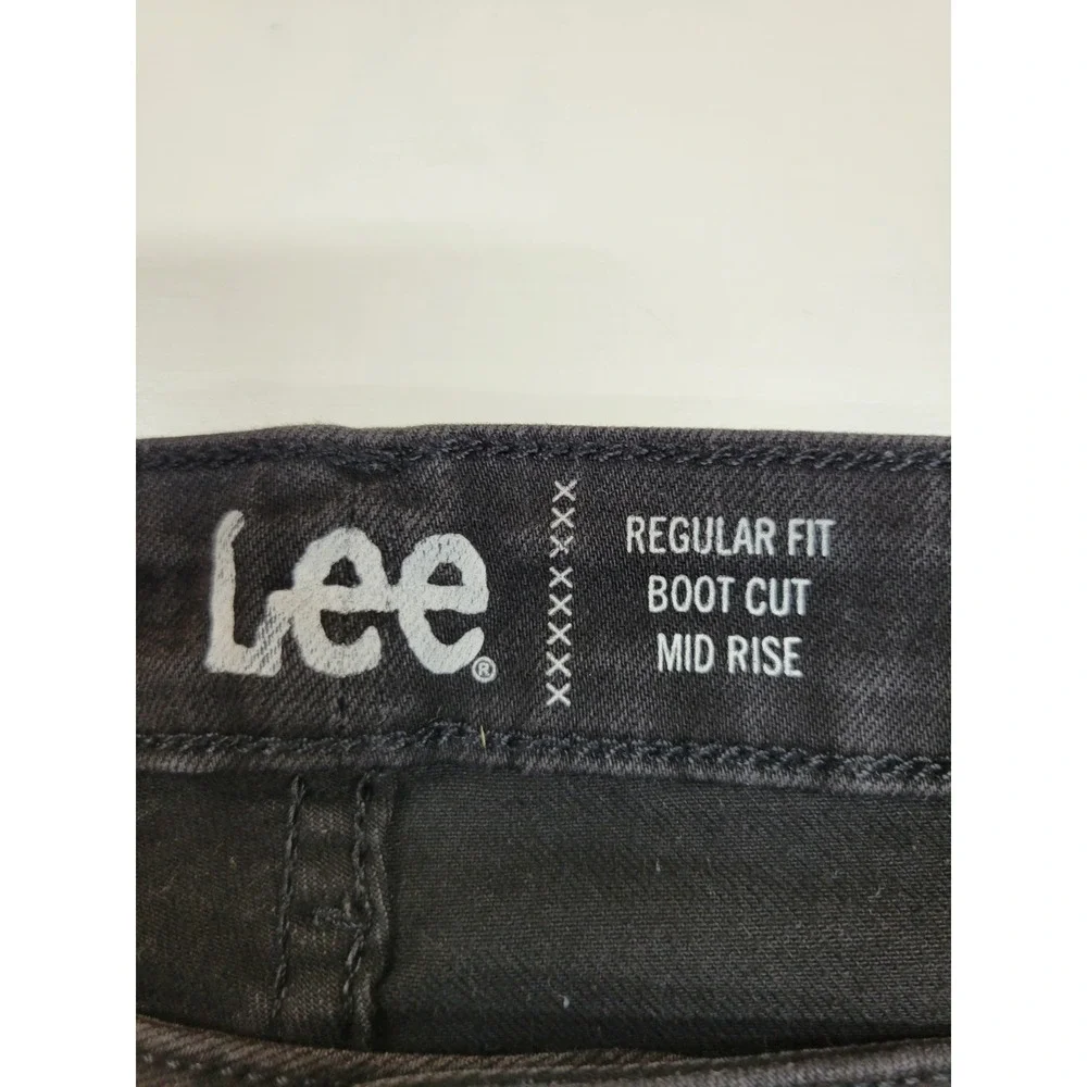 Lee Women's Black Bootcut Jeans Regular Fit Mid Rise Stretch Size 18 Long 36x33